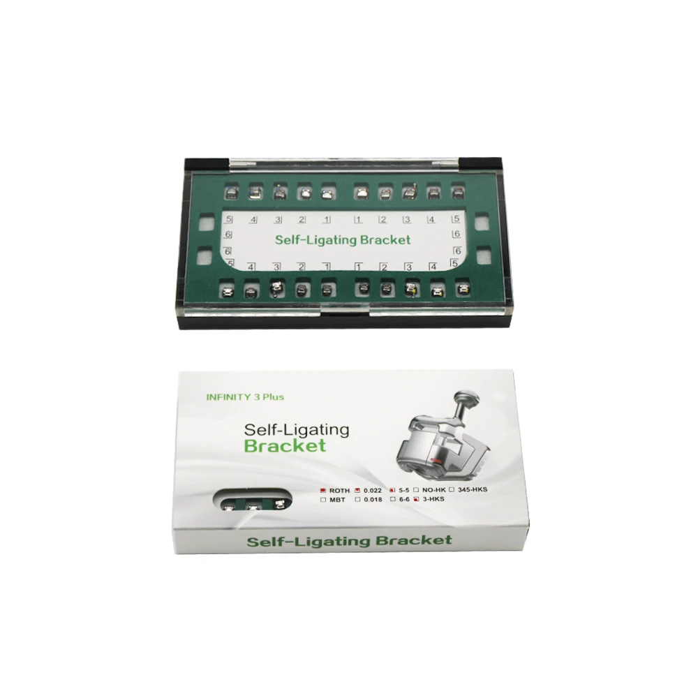 DZK Self Ligating Roth 3/345Hooks Bracket with Flexible Lock and Free Wire and Buccal Tube