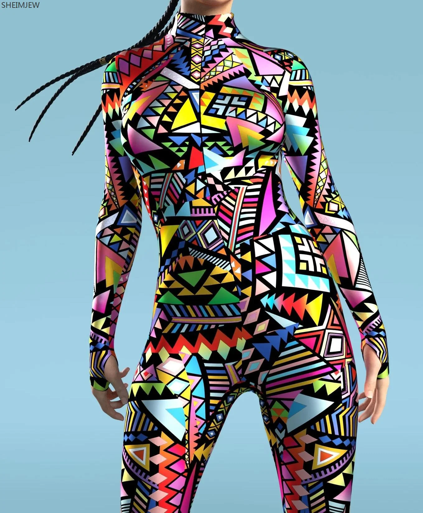 3D Pattern Dense Color Dots Women Sexy Jumpsuit Adult Cosplay Costume Party Jumpsuits Carnival Bodysuit S-XL Monos Mujer