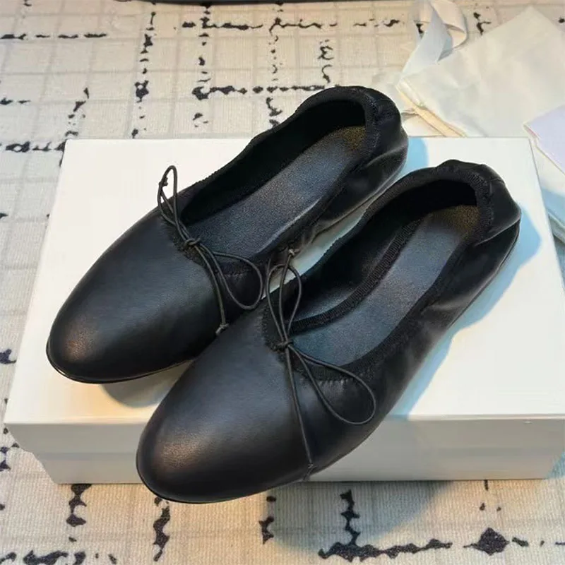 

Spring Autumn Suede Leather Ballet Flat Shoes Woman Round Toe Mules Shoes Women Comfort Loafers Daily Commuting Women's Shoes