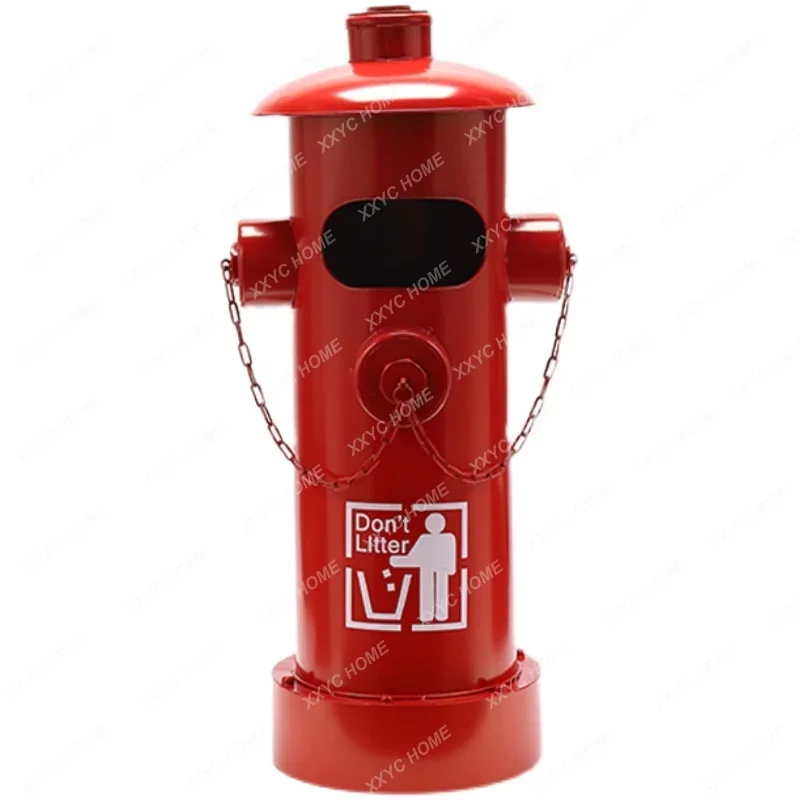 Retro Industrial Style Iron Fire Hydrant Trash Can Outdoor Smoking Area Commercial Hotel Ashtray Creative Extinguishing Smoke