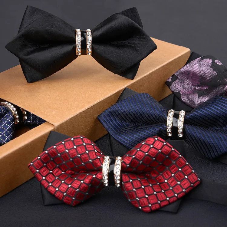 Handmade Bow Tie High-grade Men's Business Banquet Wedding Host Groom Suit Shirt Jewelry Gifts Velvet Bowtie