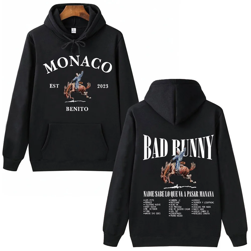 Bad Bunny Nadie Sabe Lo Que Va A Pasar Manana Hoodie Music Harajuku Pullover Tops Streetwear Fans Gift