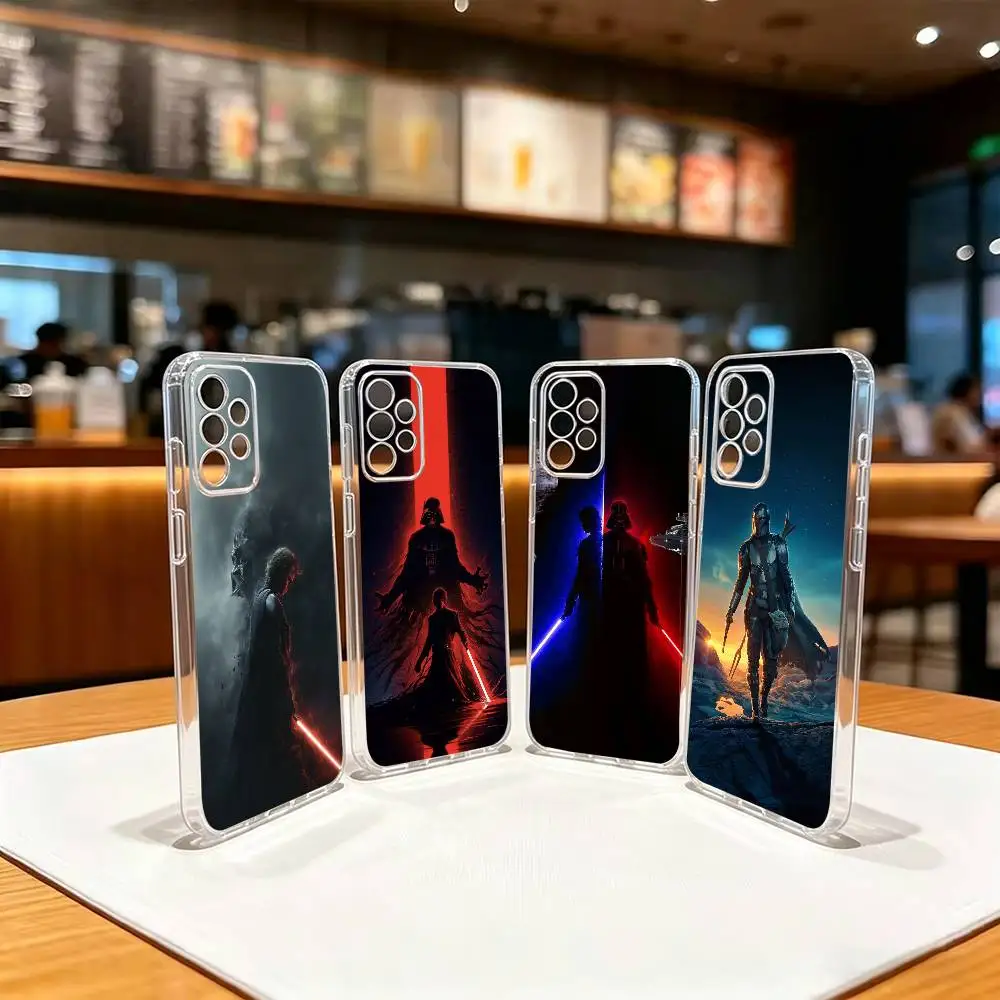 Space Animation Clone-e  t-Trooper-r  Transparent TPU Shockproof Protection Phone Case For Samsung S 25,24,23,22,30,21,10,9,Ultr