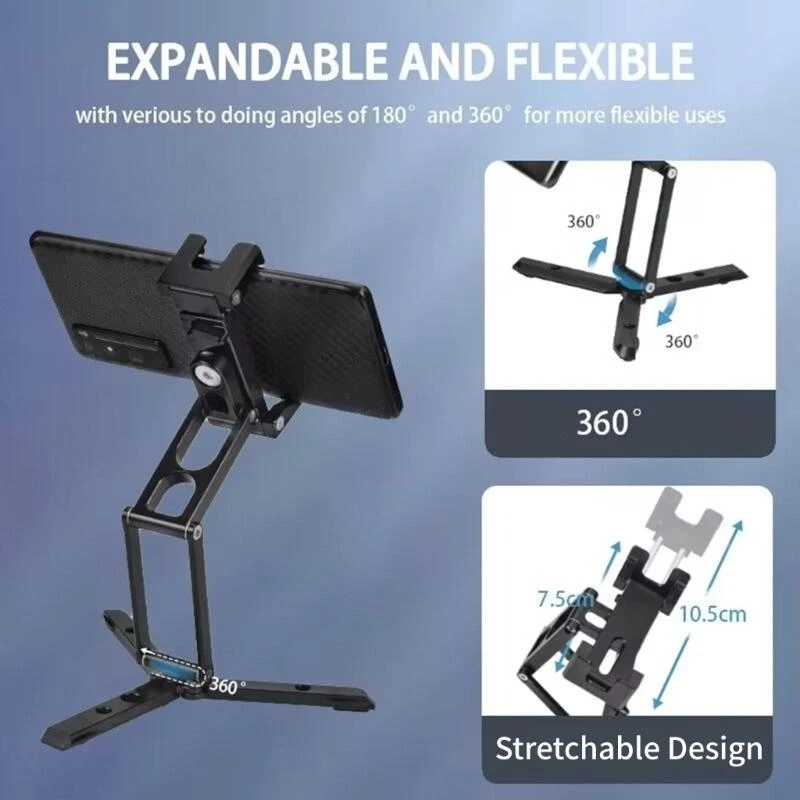 

R1WD Складная стойка адаптера для штатива для телефона с винтом 1/4 дюйма 3/8 дюйма для вертикального и горизонтального