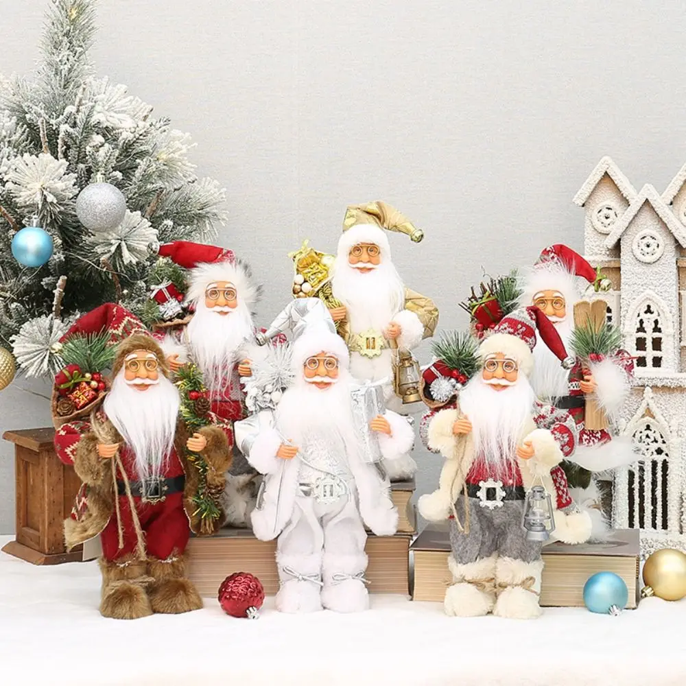 12 Inches Gifts Cute Santa Claus Decorations Standing Santa Claus Creative Xmas Tree Ornament Window Display Deco Party Supplies