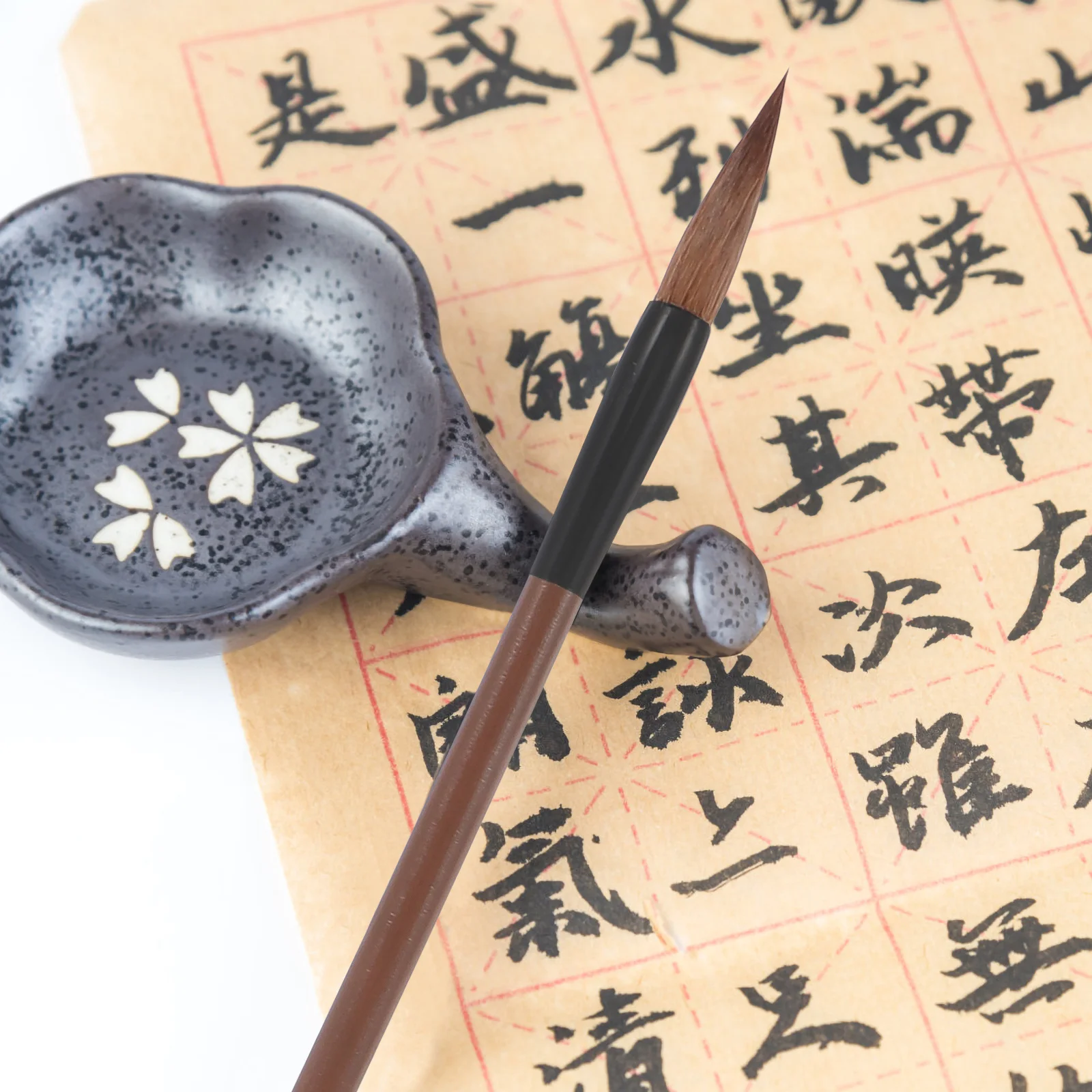 5 قطع من 5 قطع من فرش الطلاء ذات الفرشاة المدببة للكتابة باللون البني الصيني للطلاب #5