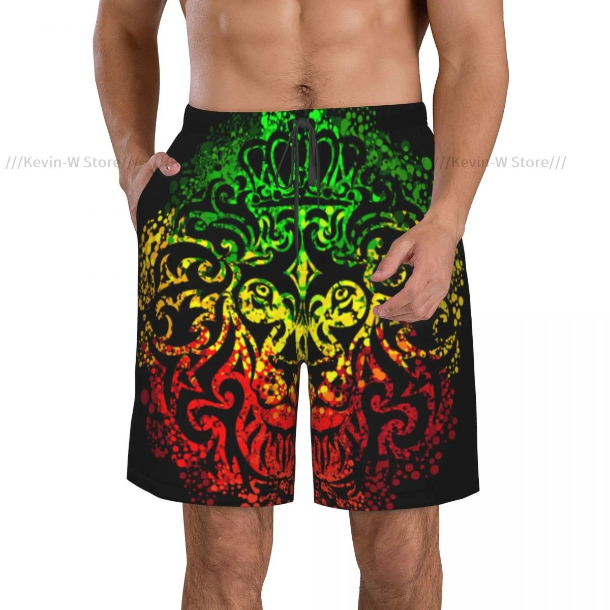 Swimwear Mens Swim Shorts Beach Swimming Trunks For Man Rasta Lion Vector Swimsuit Surf Board Bathing Suit