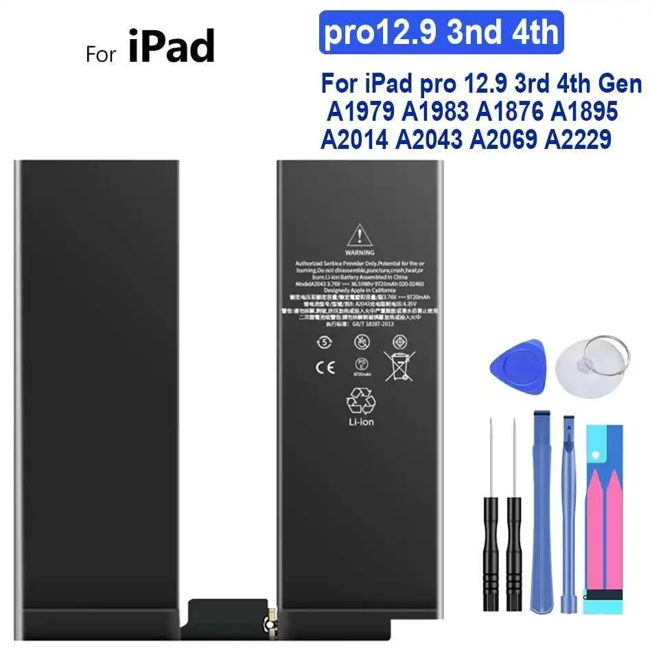 

Аккумулятор для Apple Ipad Pro 12.9 3Rd 4-го поколения 2018 2020 A1979 A1983 A1876 A1895 A2014 A2043 A2069 A2229 A2232 A2233 Pro12.9