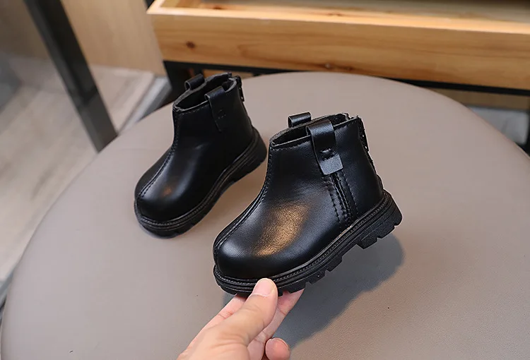 2026 Kinder Kurzstiefel Modische Jungen Schuhe Herbst Winter Leder Kinderstiefel Rutschfeste Kleinkind Mädchen Stiefel Kleinkind Schneeschuhe – Detail 5