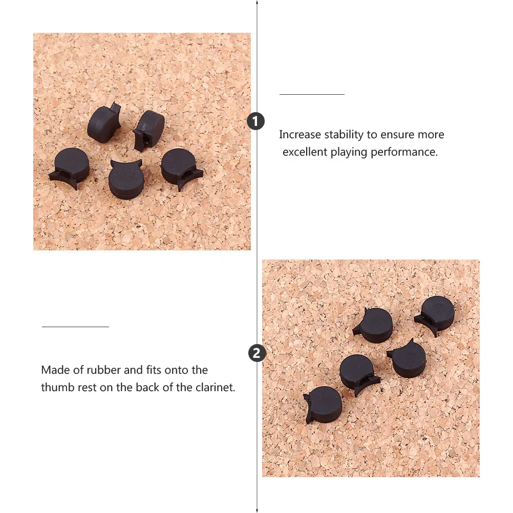 

5 Pcs Black Finger Drag Sax Thumb Rest Clarinet Protector Pad Cushion