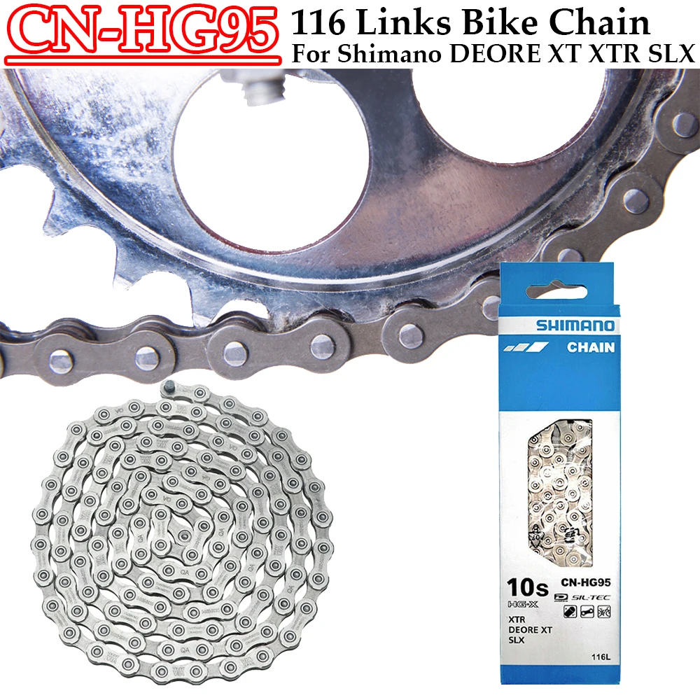 Road Mountain Bicycle 116L Chain CN-HG95 Bike Chain 10 Speed Road MTB Bicycle Chain for Shimano DEORE XT XTR SLX