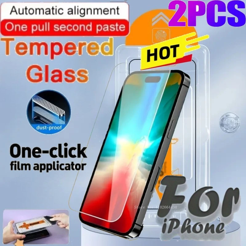 

2PCS for IPhone Air 17 Pro Max 16 Pro Easy To Install Tempered Glass Screen Protectors for IPhone 17 High Definition Glass Film