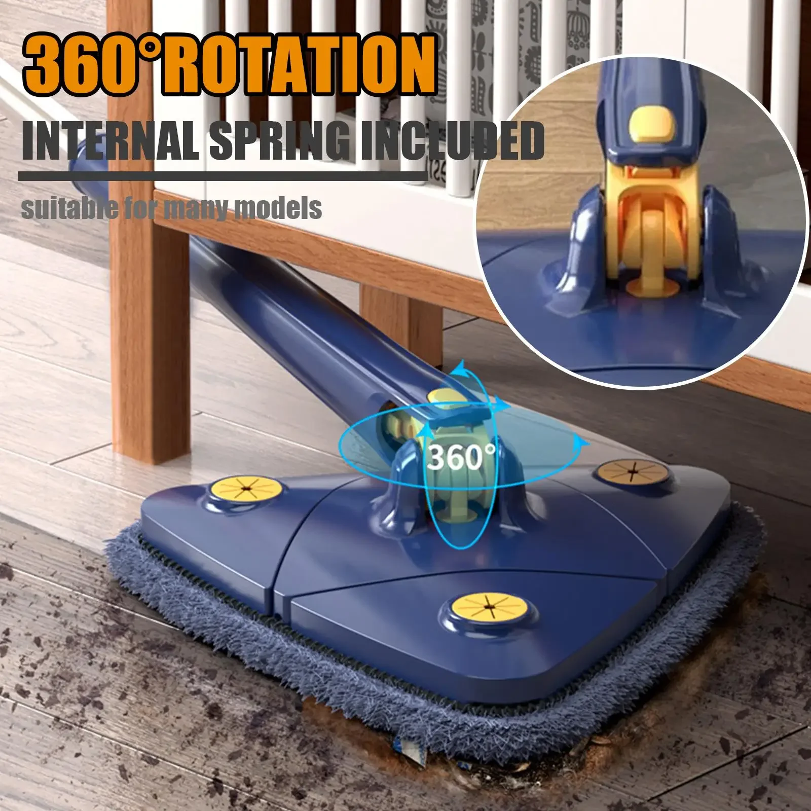 Adjustable Mop 360 Ceiling Dusting Spin Mop Easy To Drain Floor Mop Mops Floor Cleaning Window Glass Toilet Bathrrom Cleaning