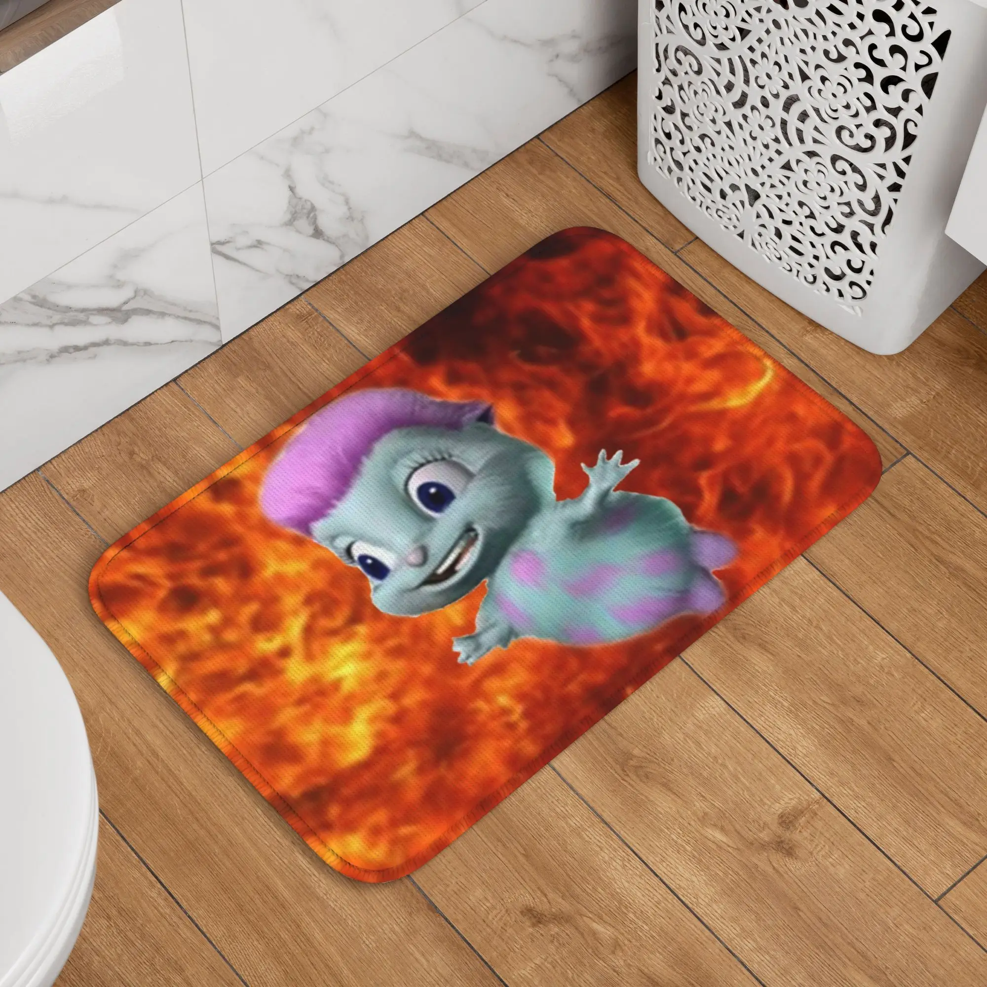 Custom Bibble In Fire Doormat Non-Slip Entrance Bathroom Kitchen Door Floor Mats Funny Cartoon Living Room Rug Carpet Footpad