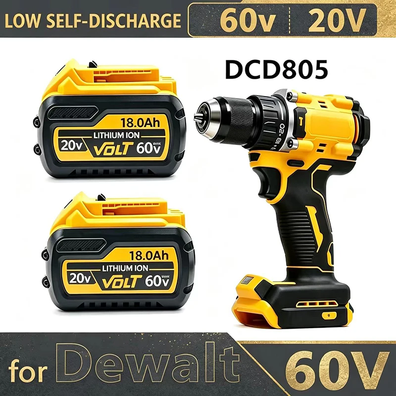 Original 60V for DeWALT Battery 12Ah 18Ah MAX FlexVolt for DCB609 DCB606 DCB205 DCB206 DCB209 DCB182 Power Tool with Charger