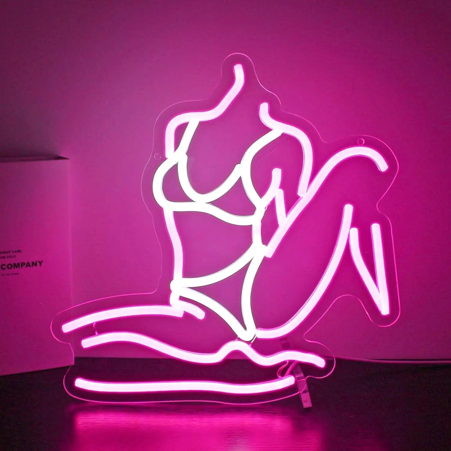 Bikini Sitting Lady Body Outline Neon Sign LED Lights for Cocktail Bar Lounge Club Man Cave Home Night Theme Wall Art Decor