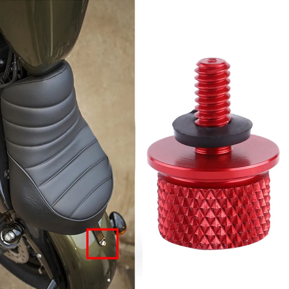Red Quick Release Seat Bolt CNC Machined 1/4-20 Thread Seat Mount Screw Knurled Finish Rear Cushion Fixed Screw