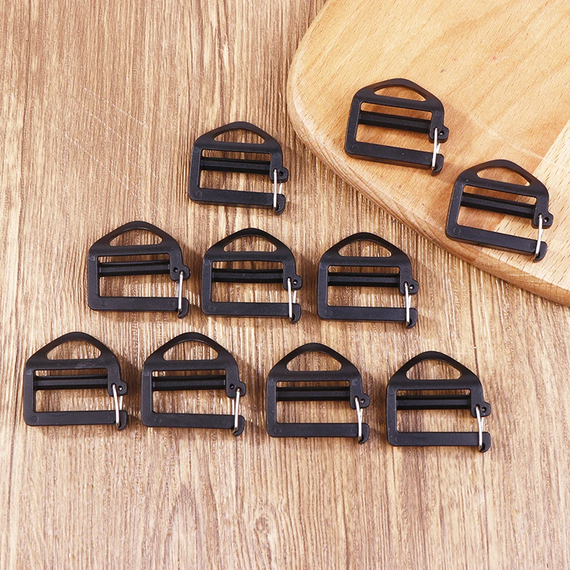 10Pcs Webbing Buckles Adjustable 25mm Backpack Strap Trapezoidal Sliding Buckle For Luggage Sack Hiking Bag Strap Slider