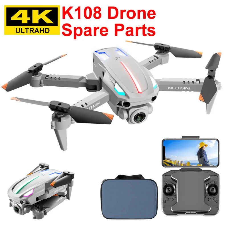 K108 Mini Foldable Lights Drone HD 4K Aerial Dual Camera RC Quadcopter Accessories Battery Motor Arm Propeller Blade Main Body