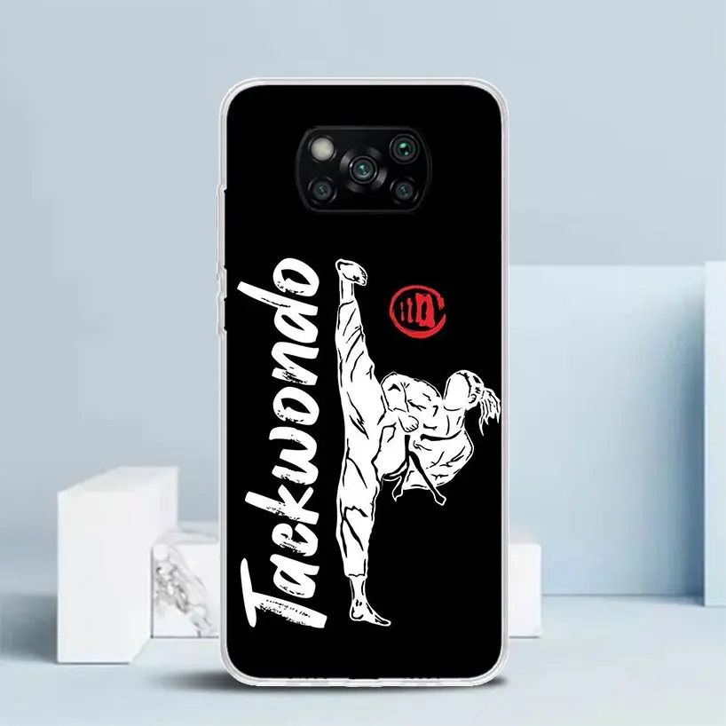 Kungfu Taekwondo Silicon Call Phone Case For Xiaomi Poco X3 Nfc X5 X6 F6 F5 Pro M5S M5 X4 F4 GT M4 M3 F3 F2 F1 M2 Cover X3 Nfc X