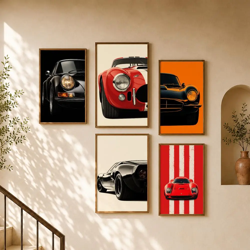 Vintage Classic Sports Car Retro Racing Aesthetic Poster Home Room Cafe Club Decor Aesthetic Art Wall Painting