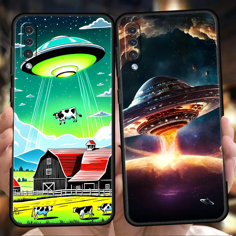 Alien Martian UFO Phone Case for Samsung Galaxy A24 A13 A53 A73 A33 A22 A12 A02 A03 A05 A70 A50 A10 A20 5G Silicone Shell Capas