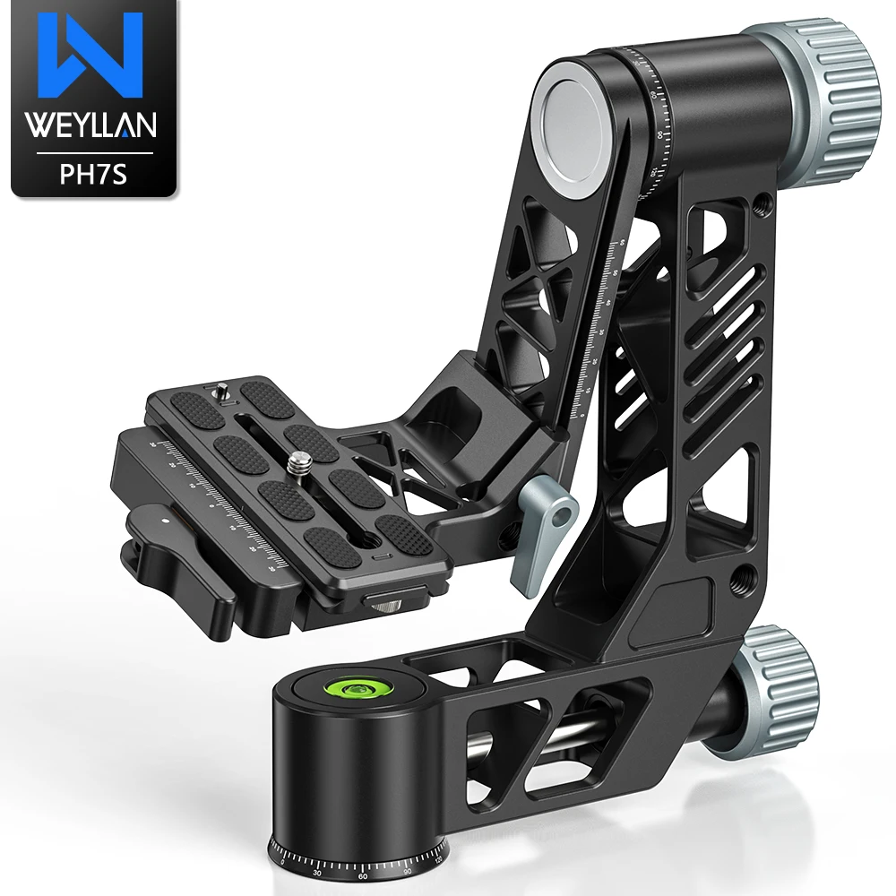 

Tripod Gimbal Head Professional Gimbal Stabilizer for Camera WEYLLAN PH7S Aluminium Alloy Lever Lock Arca Clamp Swiss Load 25kg