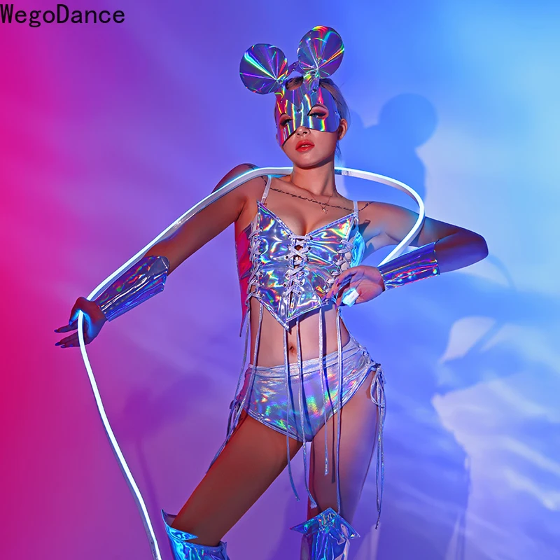 

Сексуальный женский танцевальный костюм Gogo для ночного клуба, переливающийся наряд для выступлений для бара DS, интерактивная сцена