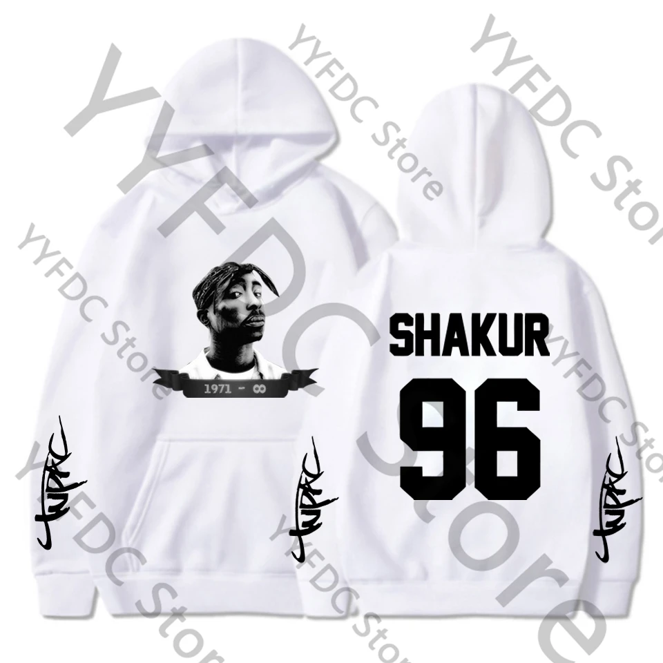 Tupac Shakur 96 Hoodies Rapper 2pac Classic Hip Hop Sweatshirt Old School Streetwear Hoody Men Autumn Long Sleeve Y2k Sudaderas