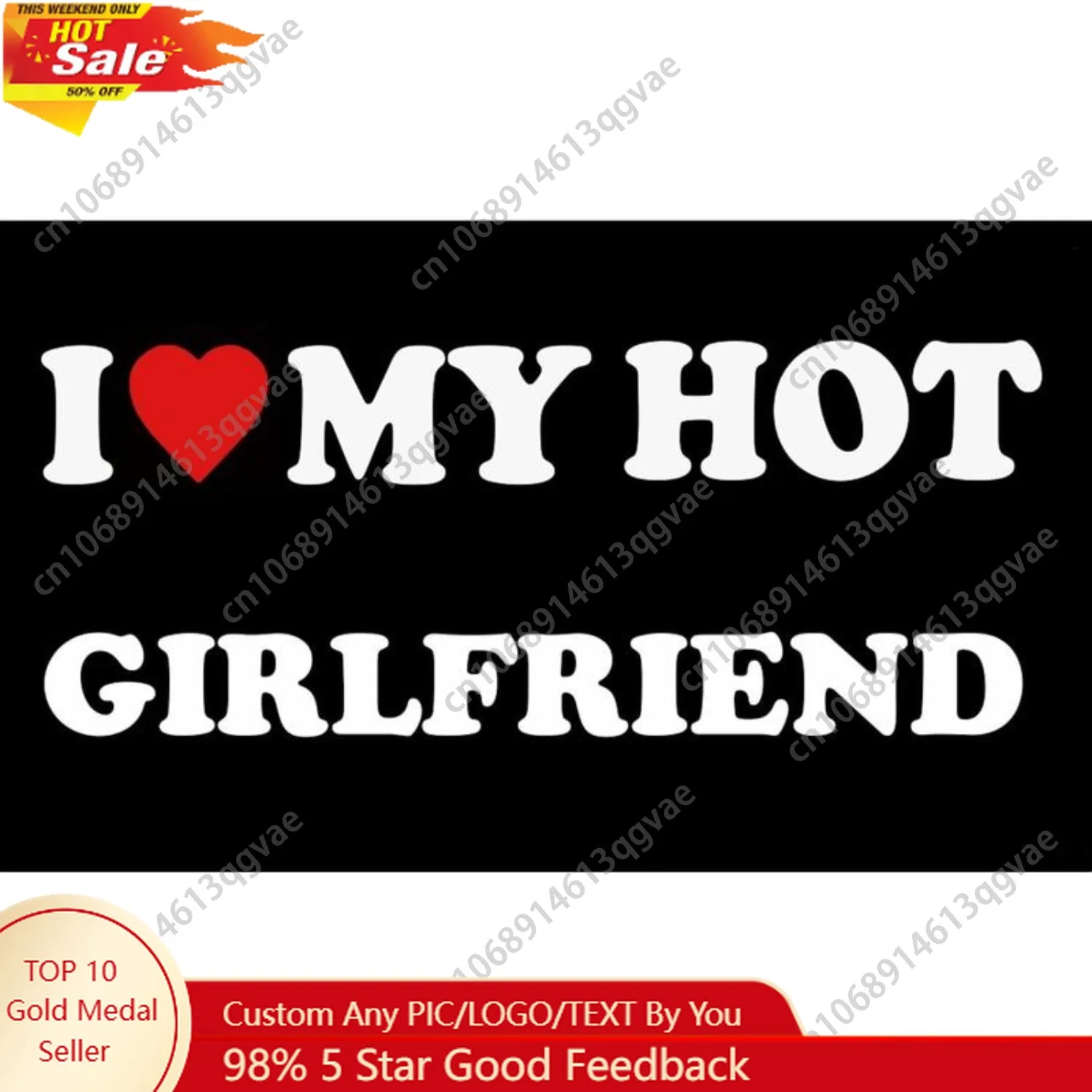 

Eyesoul I Love My Hot Girlfriend Flag I Heart My Hot Girlfriend Funny Decoration Banner Tapestry Indoor Custom Decoration