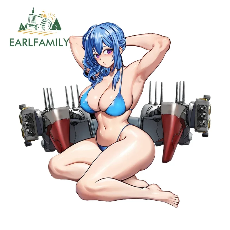 

EARLFAMILY 13cm x 12.5cm for Anime Sexy Creative Car Sticker Car Door Protector Decal Waterproof Motorcycle Vinyl JDM Decoration