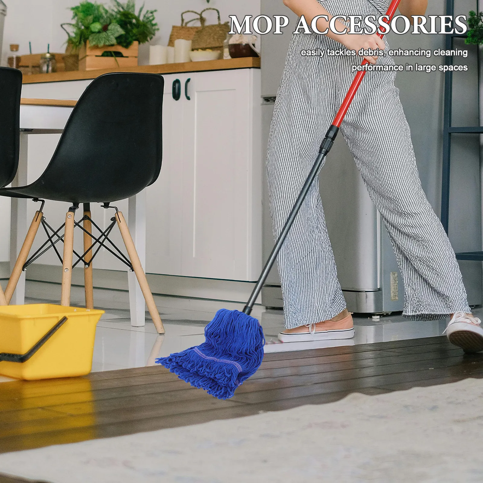 

3Pcs Commercial String Mop Head Cotton Replacement Heavy Duty Washable Mop Refill Universal Fit for Residential Commercial Floor