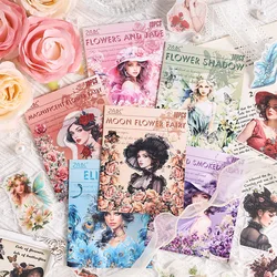 Mr. Paper, 6 Styles, 10 Pieces Each, Vintage Girl Flower Stickers DIY Decoration for Phone Case, Notebook, Mug, ...