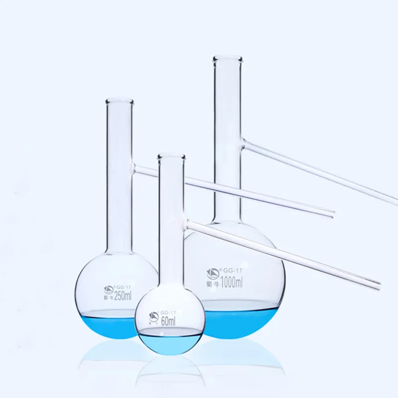 

Стеклянная колба для дистилляции 1 шт./лот 60-1000 мл, лабораторная боросиликатная колба с коротким горлышком и боковой трубкой, лабораторные принадлежности