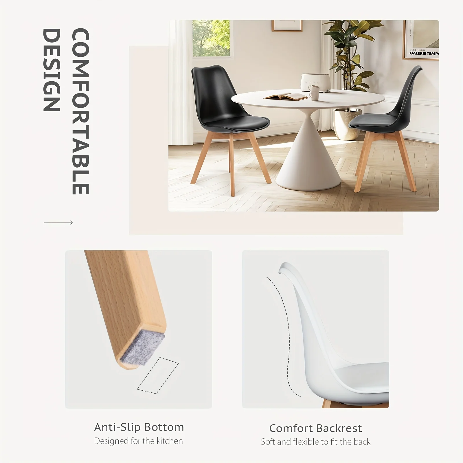 Modern Dining Chair Home Chair Minimalist Nordic Backrest Chair Dinning Table Chair Accent Chair for Living Room image 5