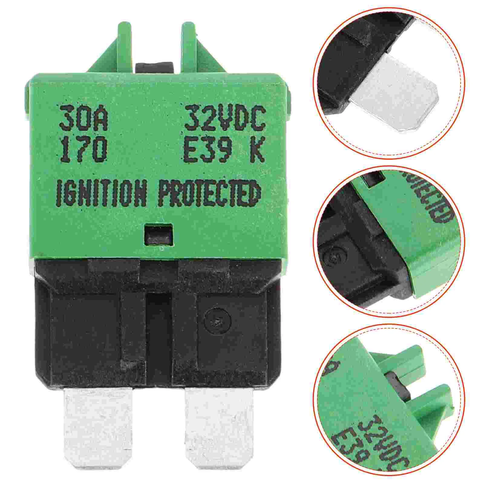 20A 28V DC Circuit Breaker Trip Standard Fuse Manual Reset (Yellow) resettable fuse mini breaker fuse