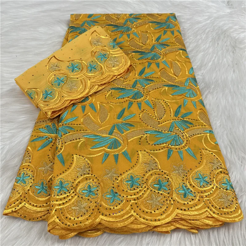 

5 ярдов африканская швейцарская вуаль кружевная ткань с вышивкой высокого качества с сухими камнями 100% хлопок в Дубае стиль для свадьбы 18L172101