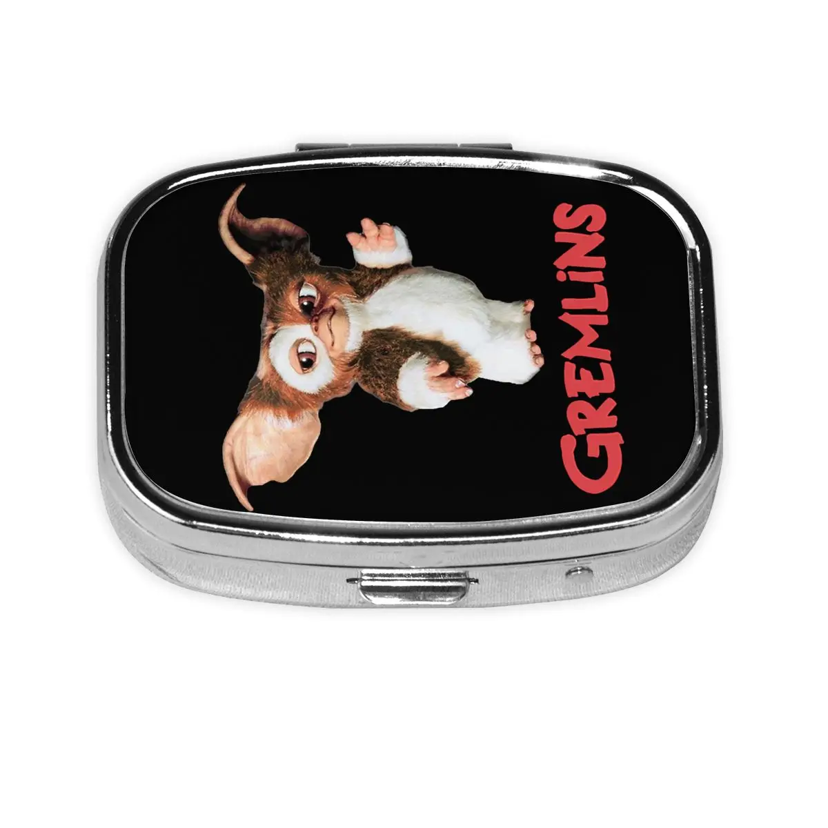 G-Gremlinses صندوق حبوب معدني المدمجة Gizmo 80s فيلم Mogwai الوحش الرعب ريترو الخيال العلمي 2-مقصورة مربع علبة حبوب منع الحمل الحاويات #6