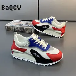 High Platform Luxury Men Sneakers Casual Color Block Mesh Breathable Outdoor Male Designer Flats Chunky Sneakers Running Shoes