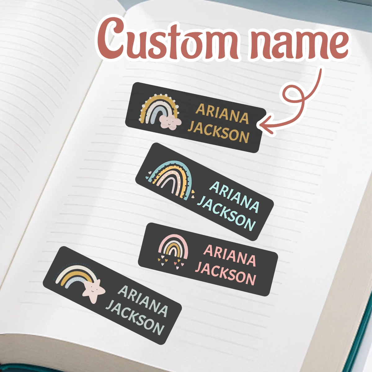 52-520Pcs Custom Name Waterproof Daycare Labels, Each A4 Paper Has 52 Stickers, Dishwasher Safe Stickers,