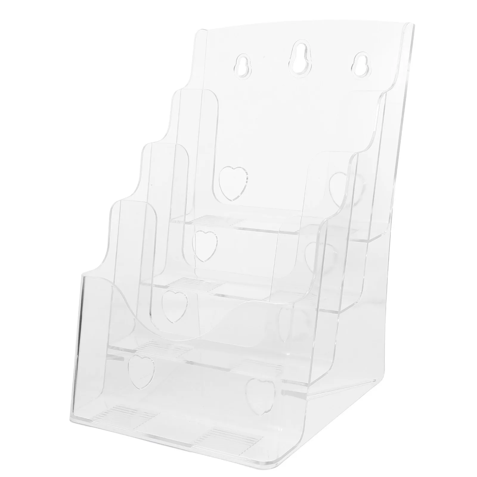 A5 Wall-Mounted Brochure Display Stand 4-Layer Literature Organizer Paper Holder Pamphlet Magazine Rack Clear Document Holder