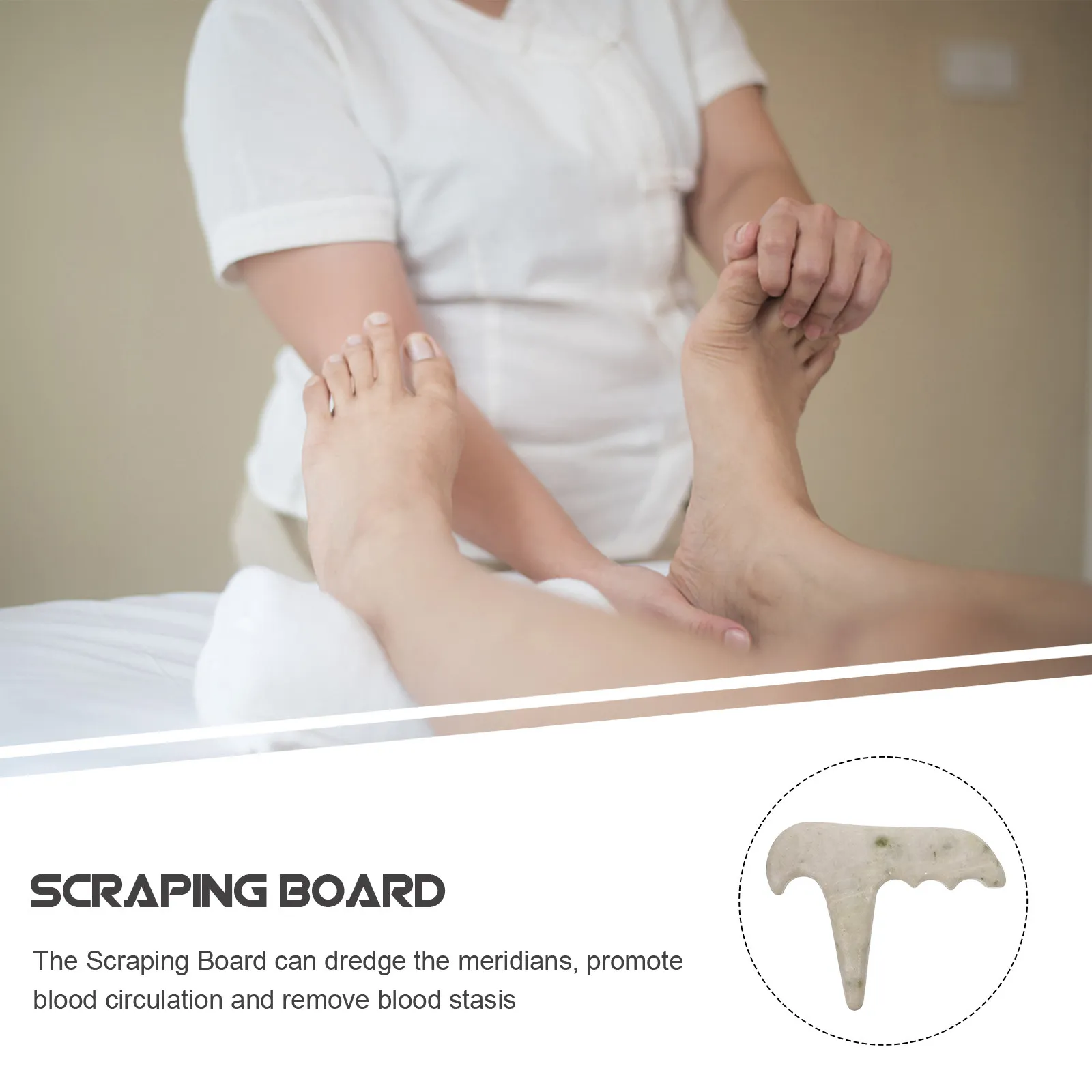 

Jade Scraping Board Massaging Tool Healthy Gua Sha Therapy for Face Neck Hand Feet Fatigue Relief