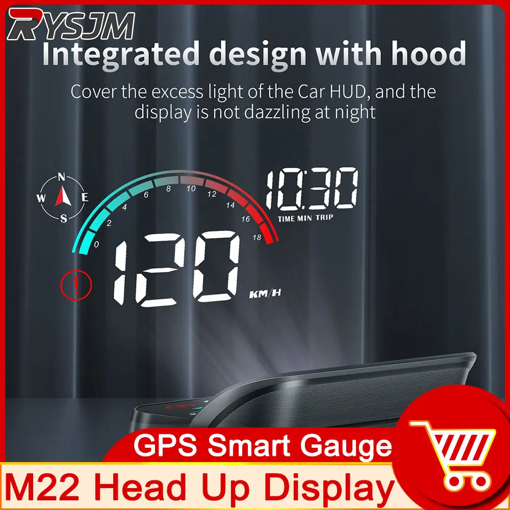 

M22 GPS Speedometer LCD Projection On Glass Windshield Projector for All Cars GPS HUD Car Head Up Display Speed Time Compass