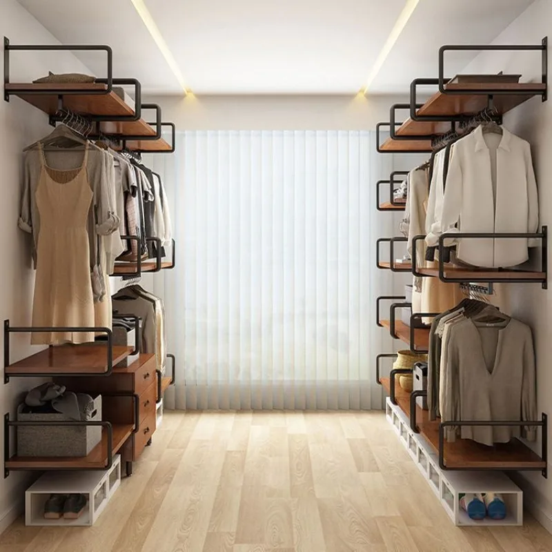 

Wall-mounted cloakroom metal wardrobe full-mounted open wall wardrobe steel frame