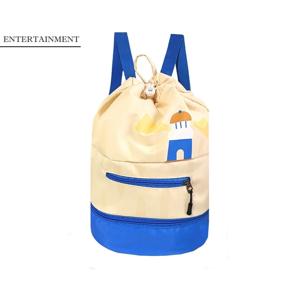 Waterproof Children Swimming Backpack Lightweight Wear-Resistant Beach Backpack With Shoe Compartment Large Capacity
