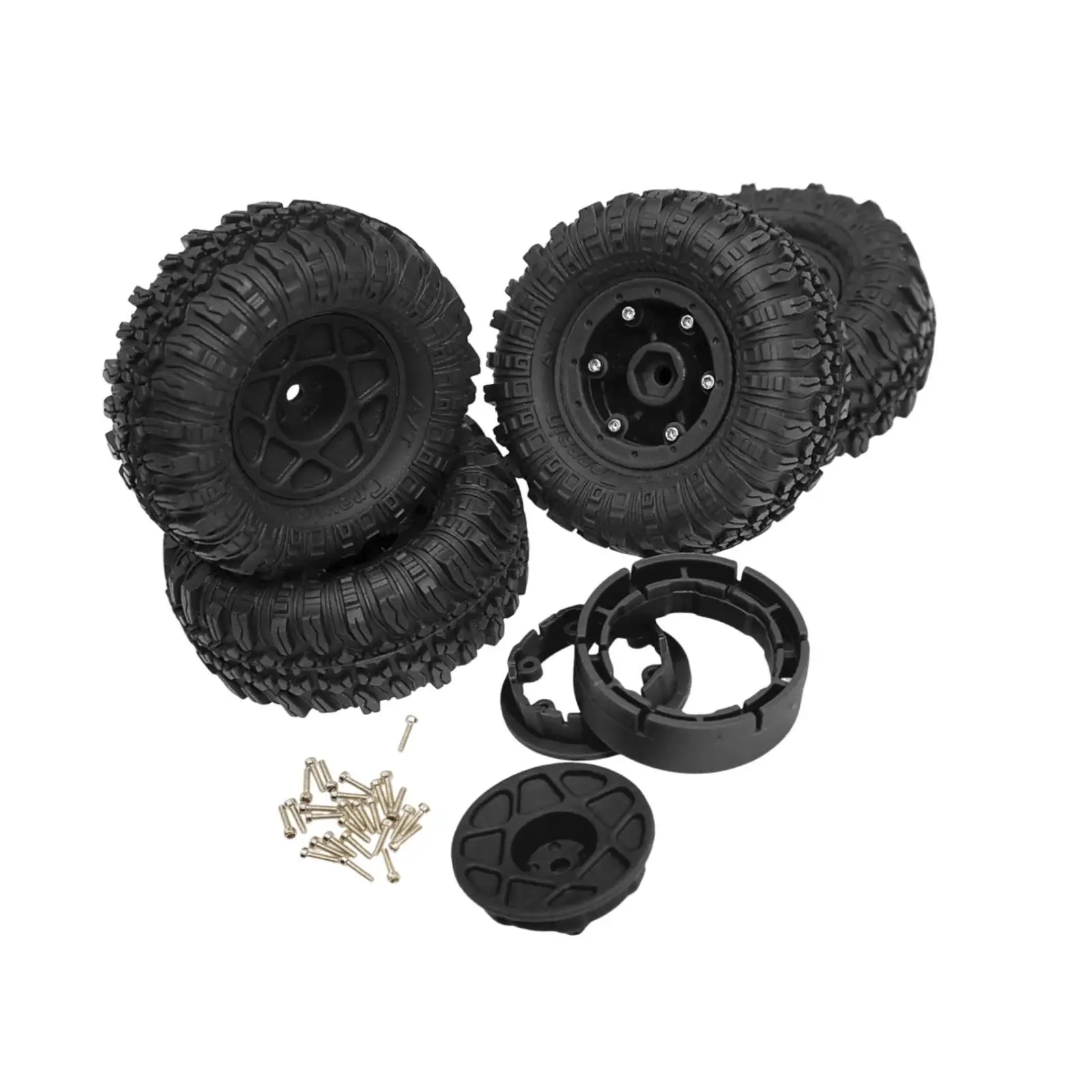 

RC Crawler Tires Simulation Wheels Offset Wheel Rims Rubber Tires for 4WD Car Model
