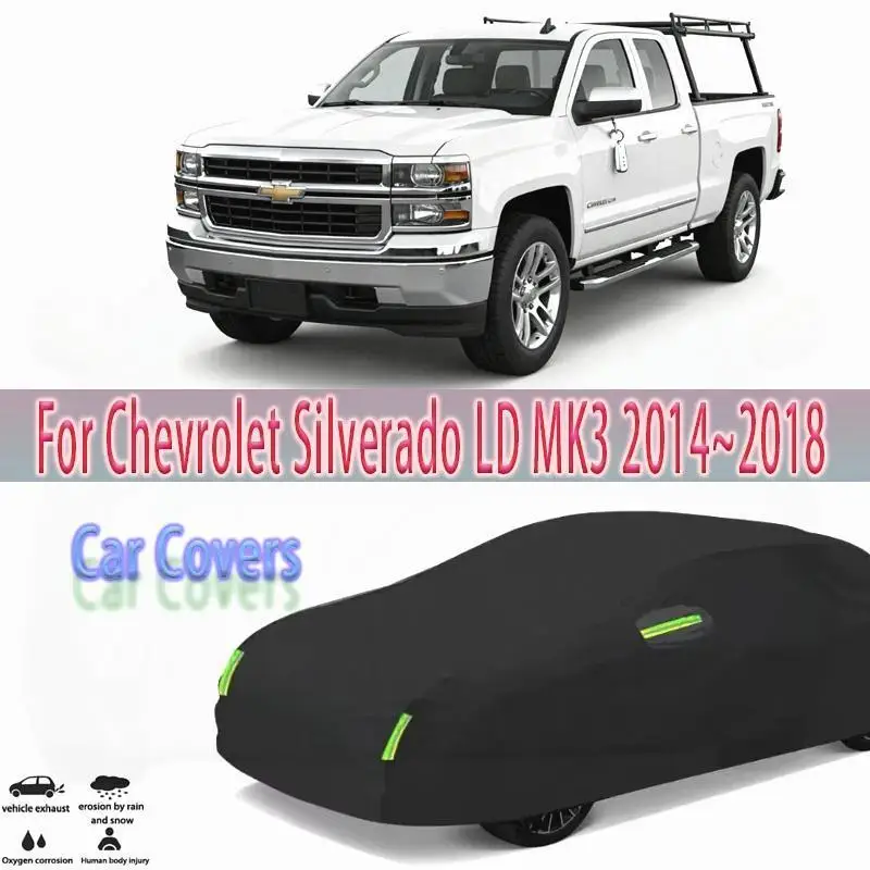 

Для наружной защиты, водонепроницаемый пылезащитный снежный чехол, солнцезащитный козырек для Chevrolet Silverado LD MK3 2014 ~ 2018, автомобильные чехлы