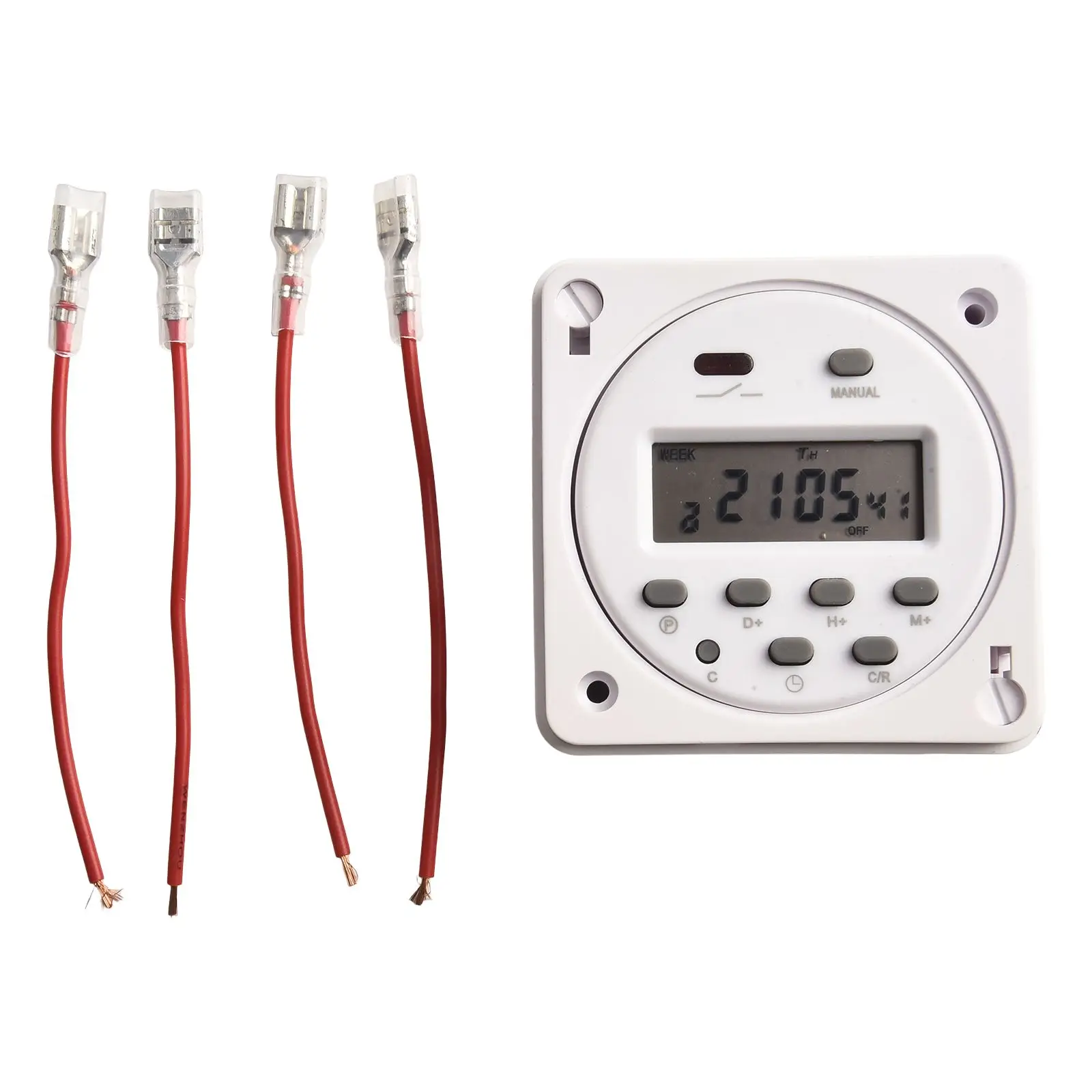 CN101A LCD Time Switch Time Relay Street Light Power Supply Timer - (with Housing + 4 Wires) IDC Connectors Electrical Appliance