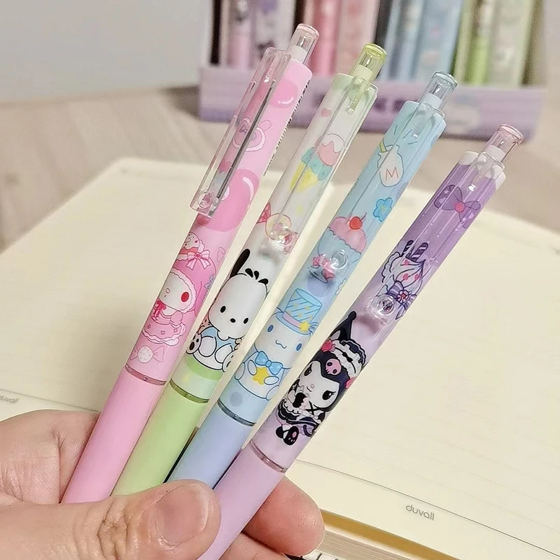 4-24pcs Sanrio Mechanical Pencil Stationery Set Melody Kuromi Cinnamoroll Automatic Pencil School Supplies Stationery Wholesale