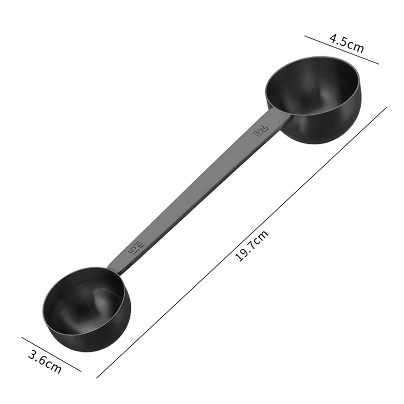 Cucharas medidoras de acero inoxidable 304 con cuchara de café de doble cabezal 15ml 30ml para medición de cocina de granos de café Barista